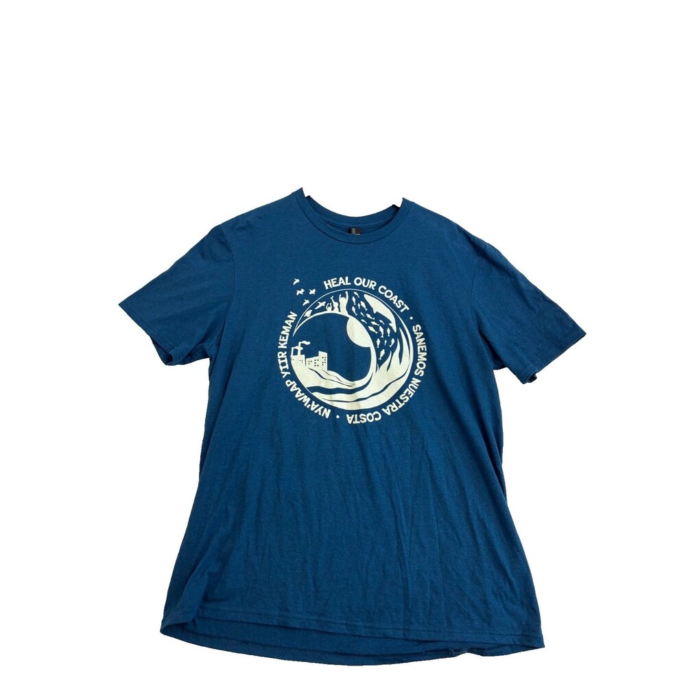 Heal Our Coast T Shirt Mens 2XL Blue Nyanza Lake Keman Sanemos Graphic Tee